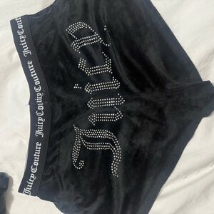 Juicy Couture Black Velour Lounge Shorts